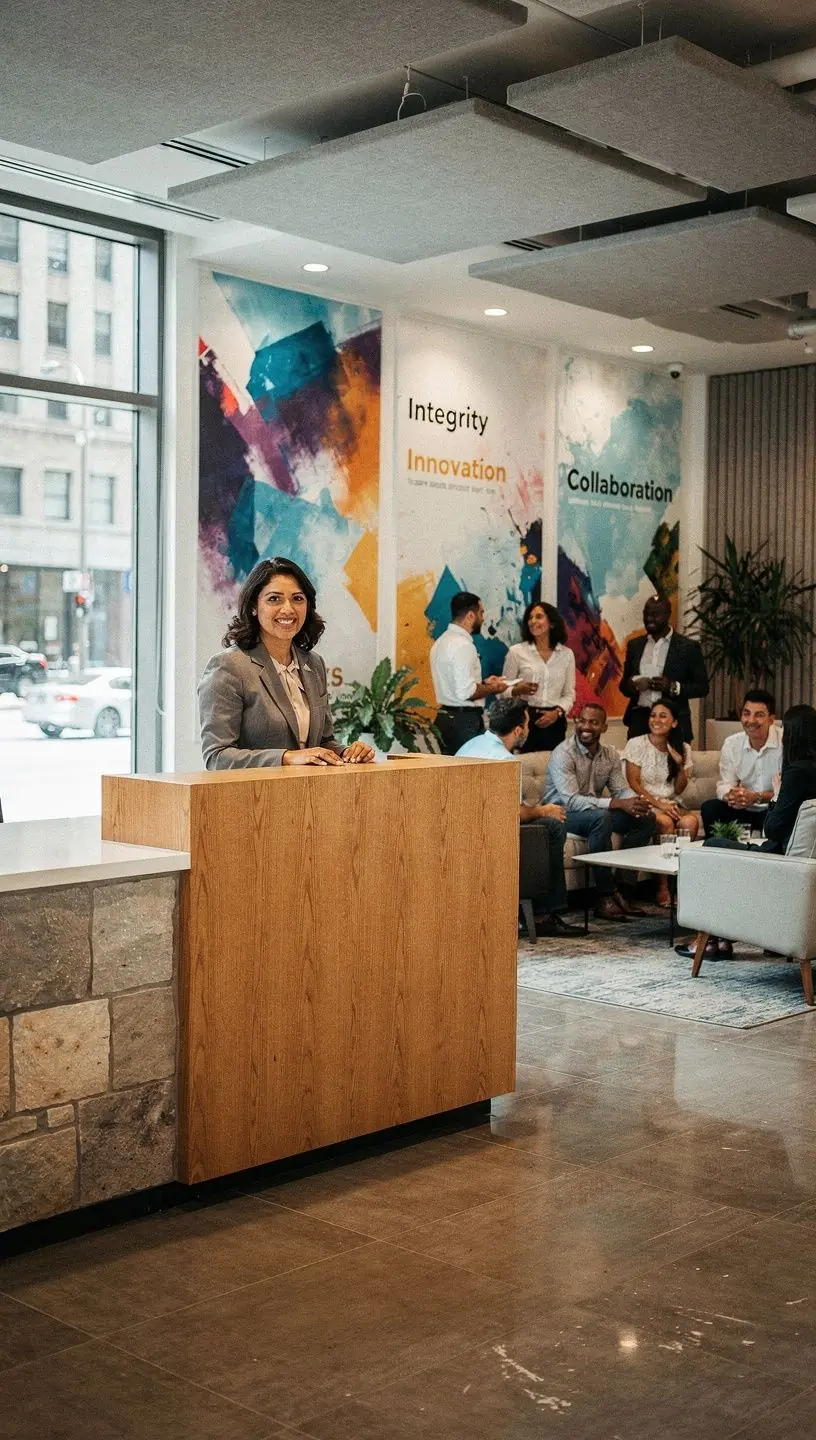 Biuro z otwartą przestrzenią i strefą relaksu, sprzyjające kreatywności.